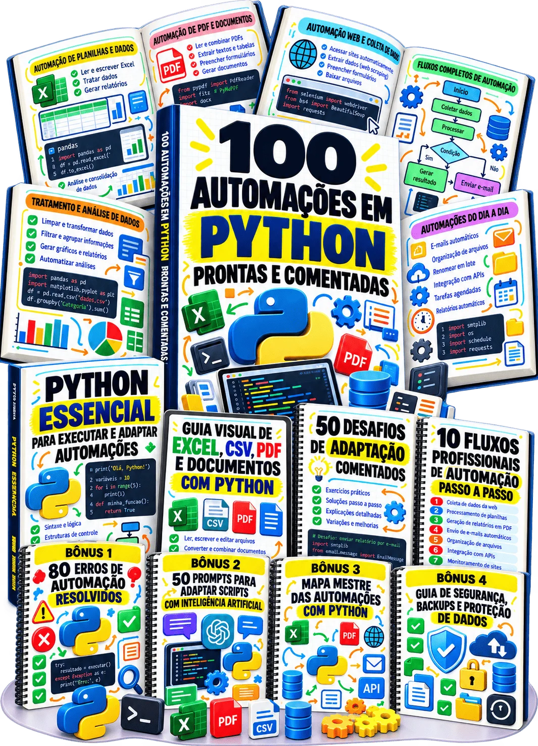 Tudo que você recebe — Kit 100 Automações em Python